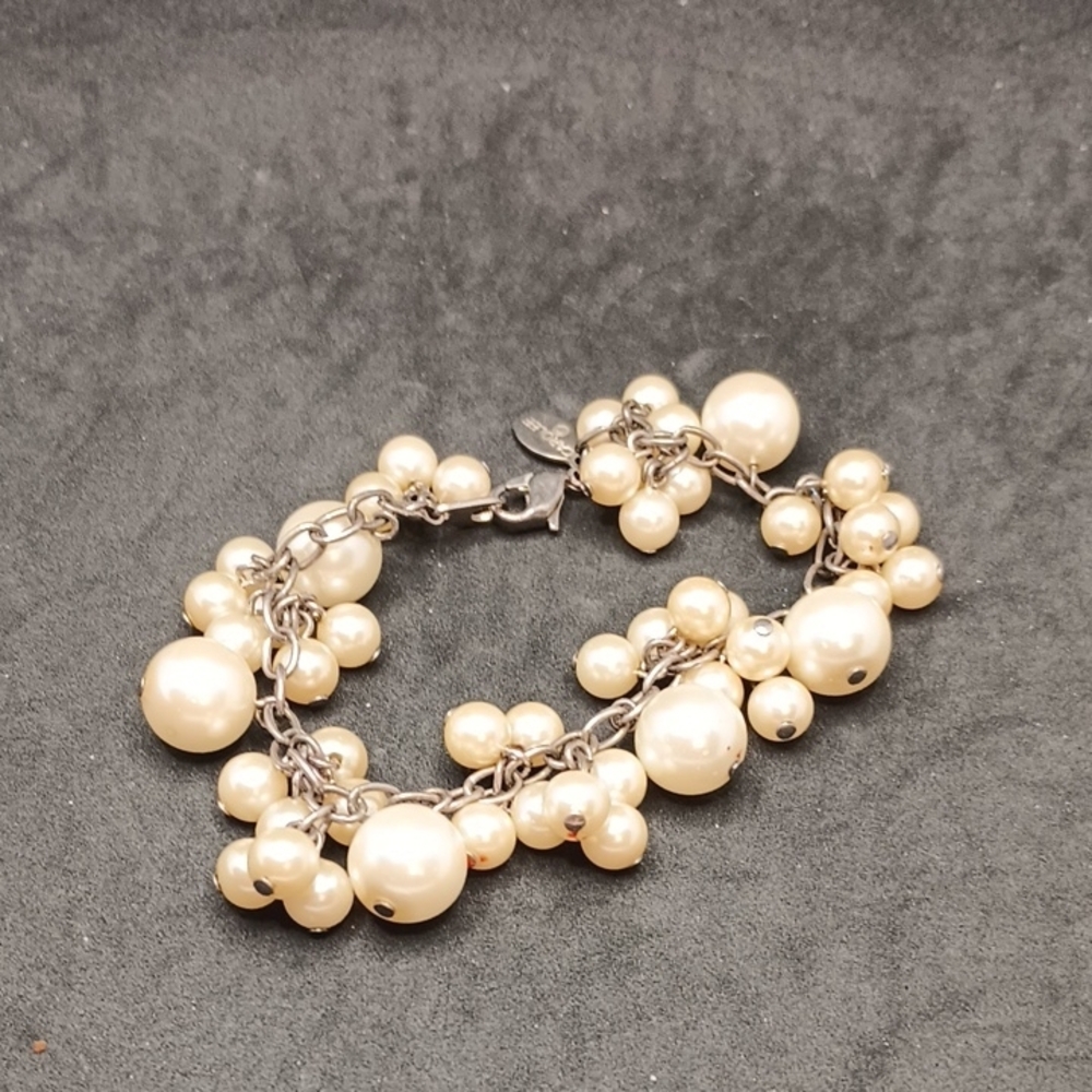 Cream Faux Pearl Cluster Bracelet with Carolee Tag